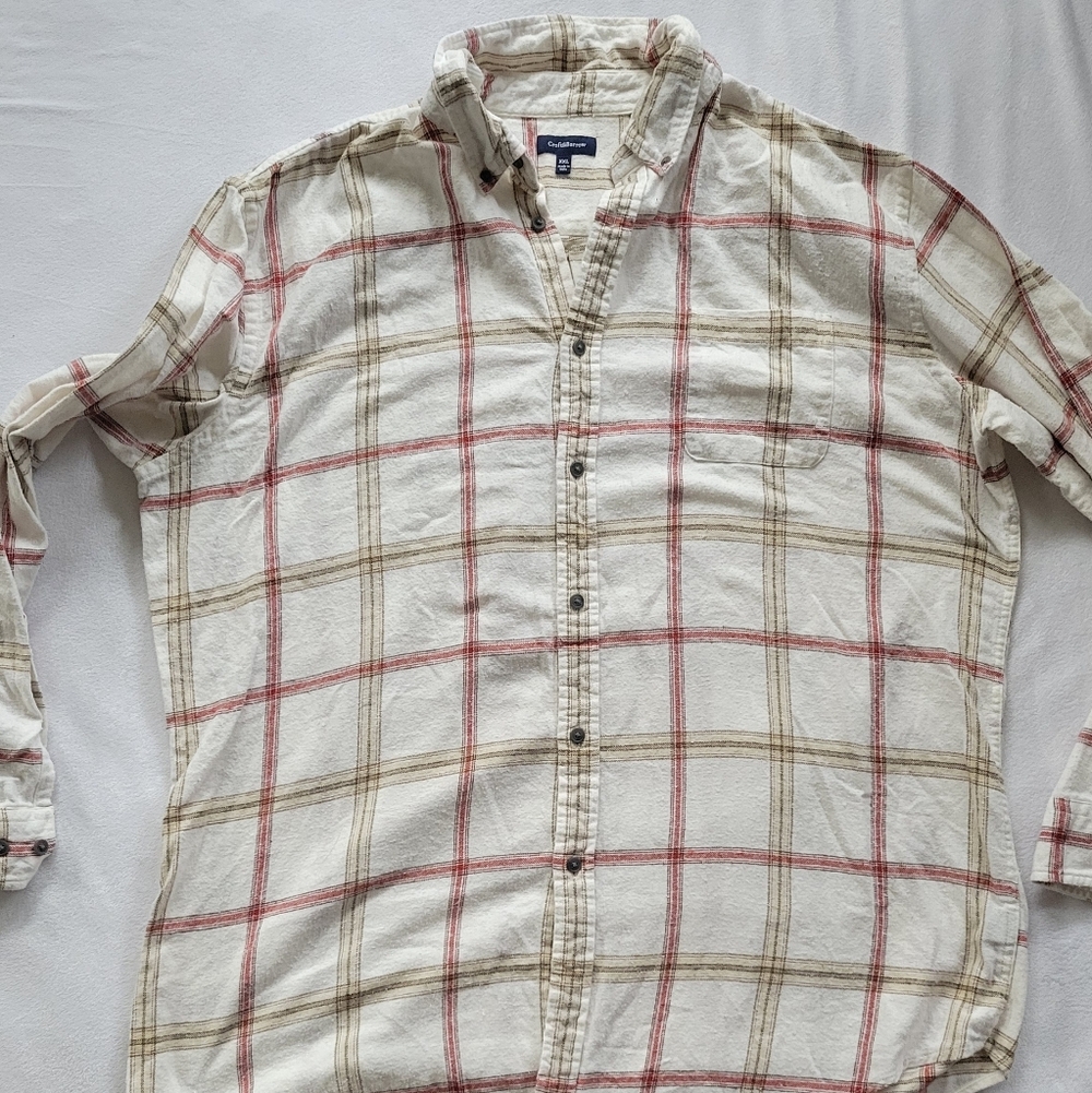 Croft & Barrow White and Red Plaid Shirt